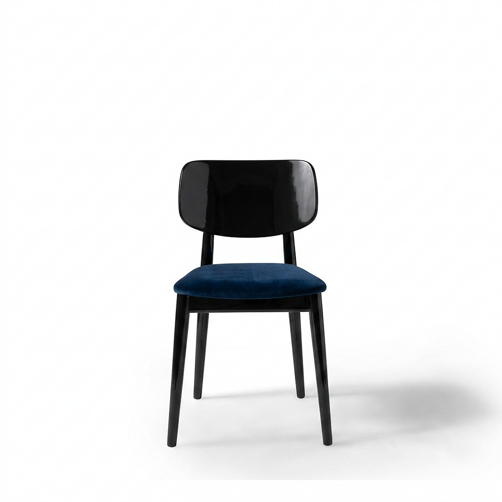 Chaise Verona – Hêtre noir laqué & velours personnalisable
