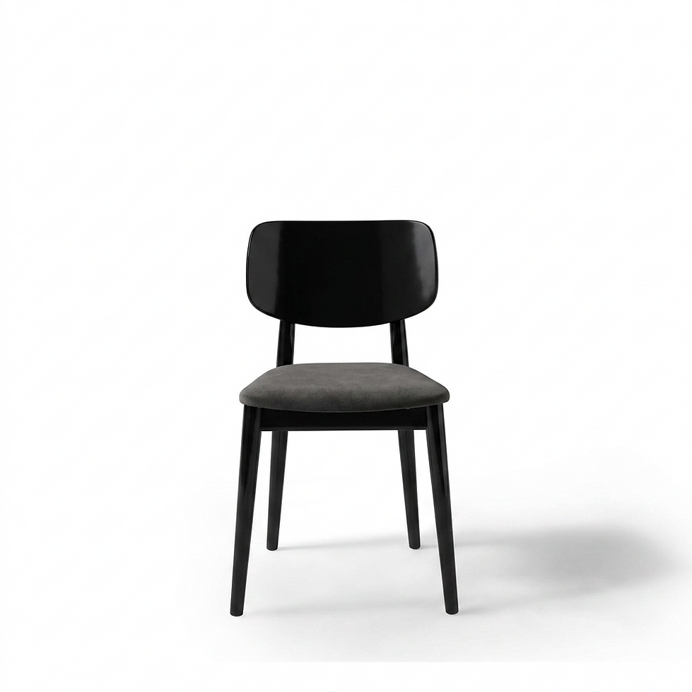 Chaise Verona – Hêtre noir laqué & velours personnalisable