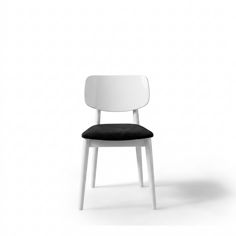 Chaise Verona – Hêtre blanc laqué & velours personnalisable