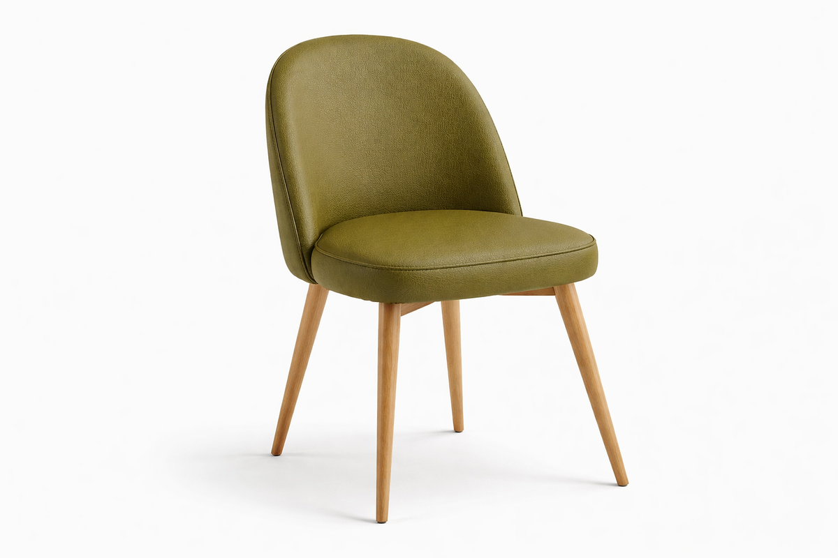 Chaise Bergamo – Hêtre naturel & similicuir Arizona personnalisable