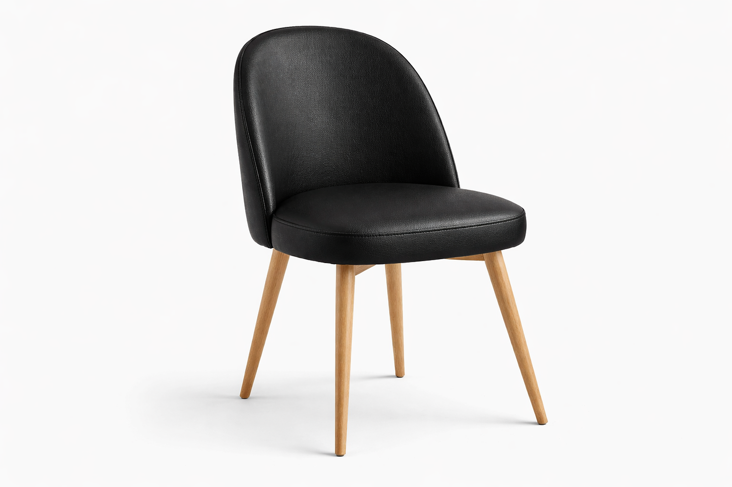 Chaise Bergamo – Hêtre naturel & similicuir Arizona personnalisable