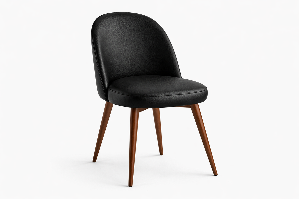 Chaise Bergamo – Hêtre teinté noyer & similicuir Arizona personnalisable