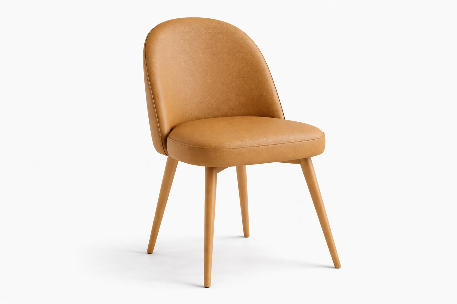 Chaise Bergamo – Hêtre naturel & similicuir Arizona personnalisable