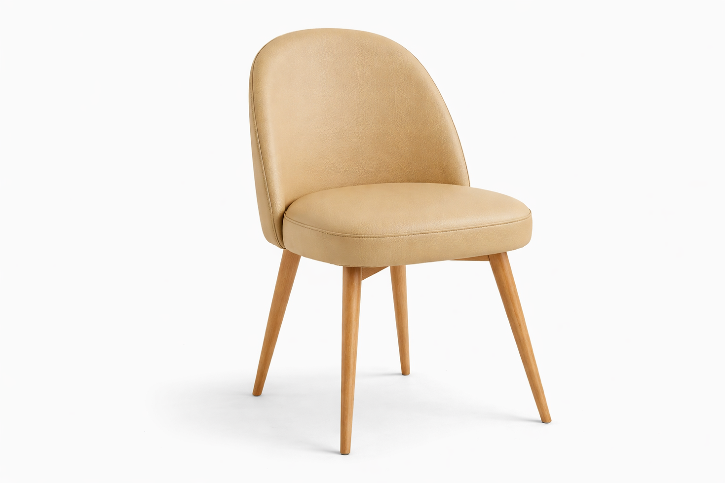 Chaise Bergamo – Hêtre naturel & similicuir Arizona personnalisable