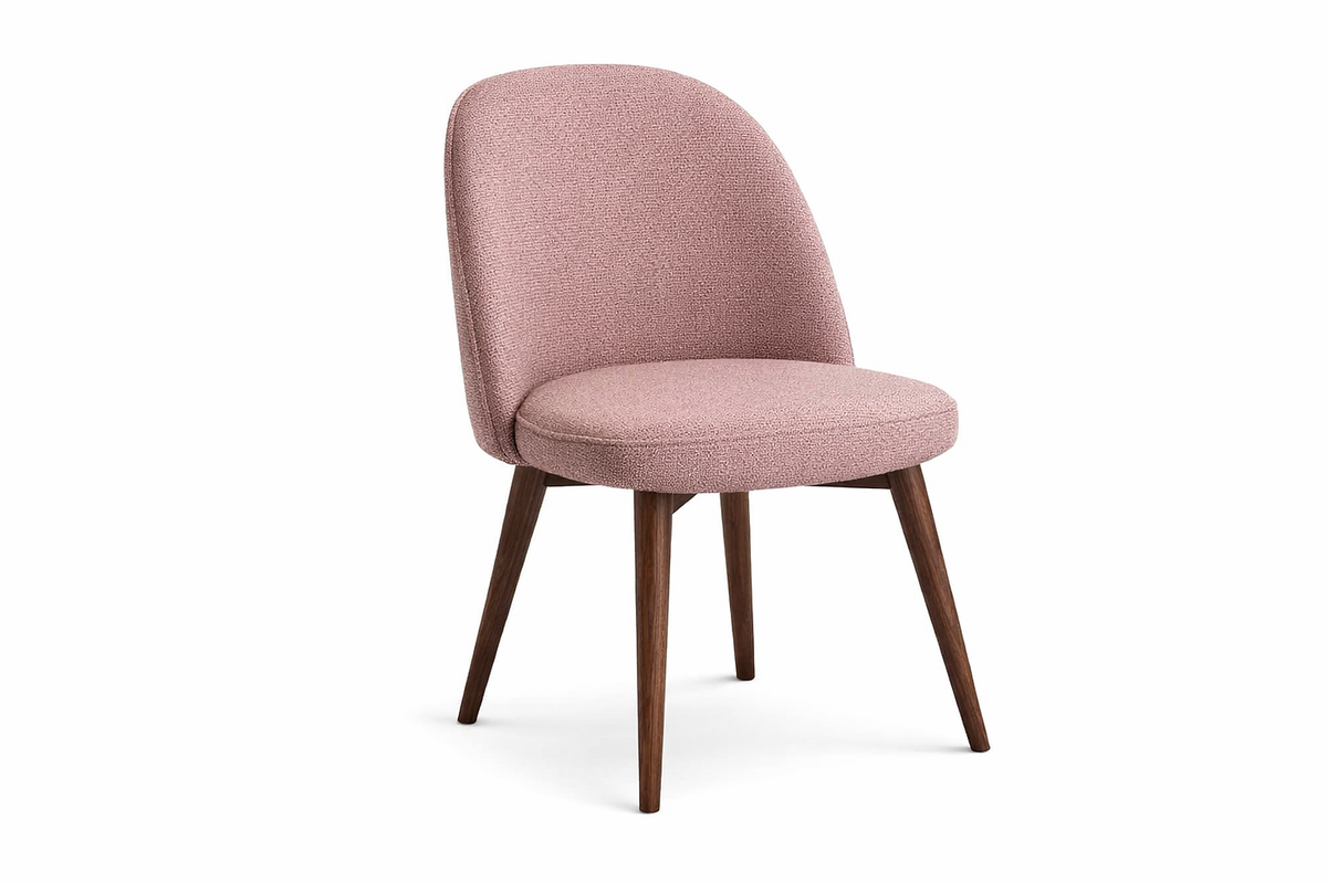 Chaise Bergamo – Hêtre teinté noyer & tissu personnalisable