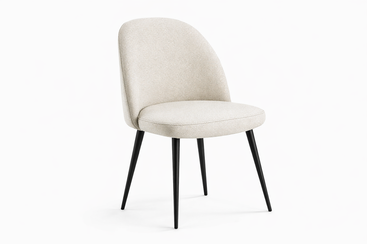 Chaise Bergamo – Pied acier noir & revêtement personnalisable