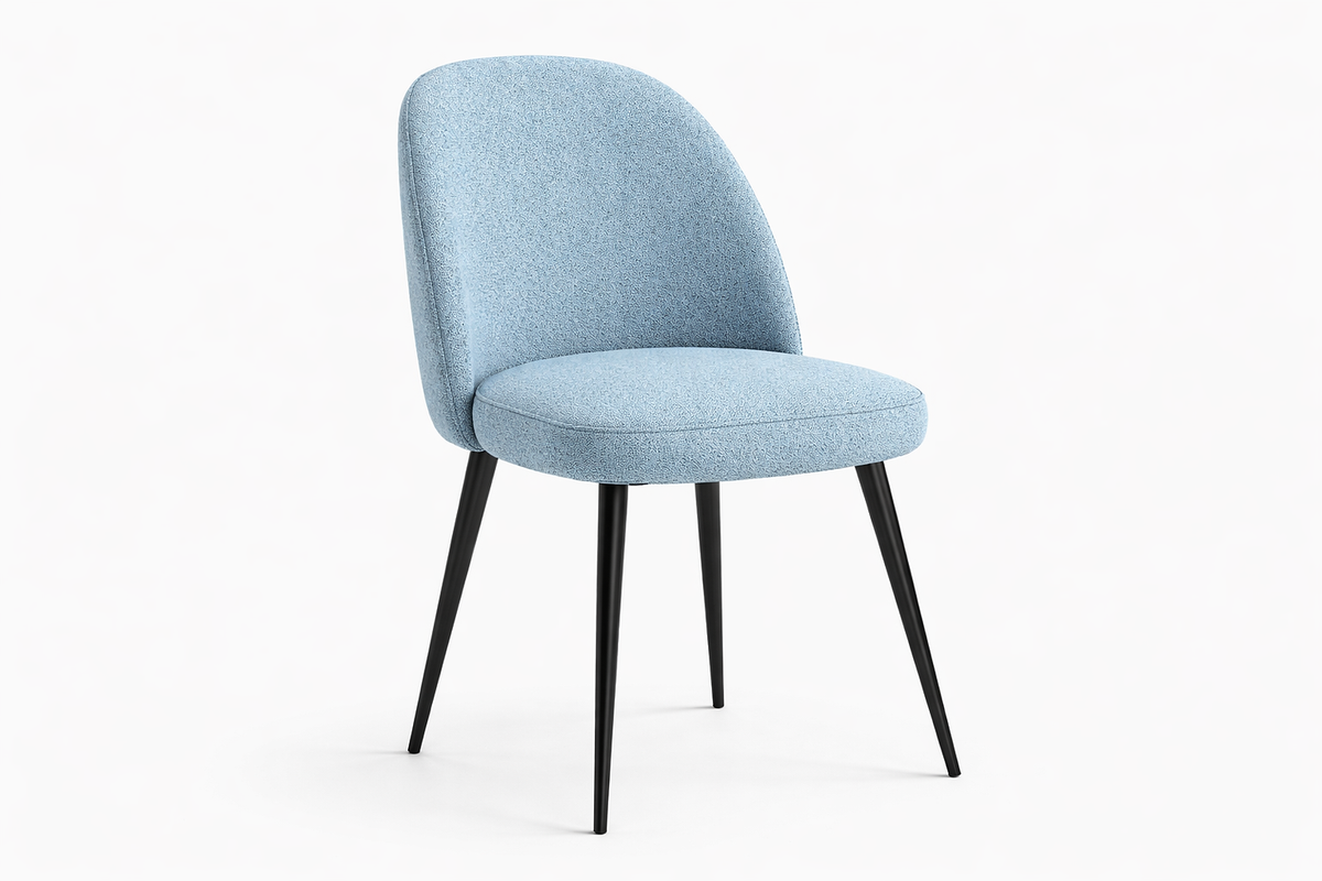 Chaise Bergamo – Pied acier noir & revêtement personnalisable