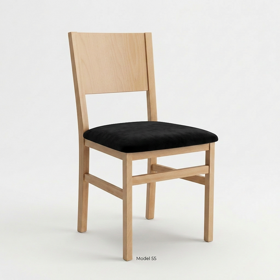 Chaise Parma – Hêtre naturel & velours Casino personnalisable