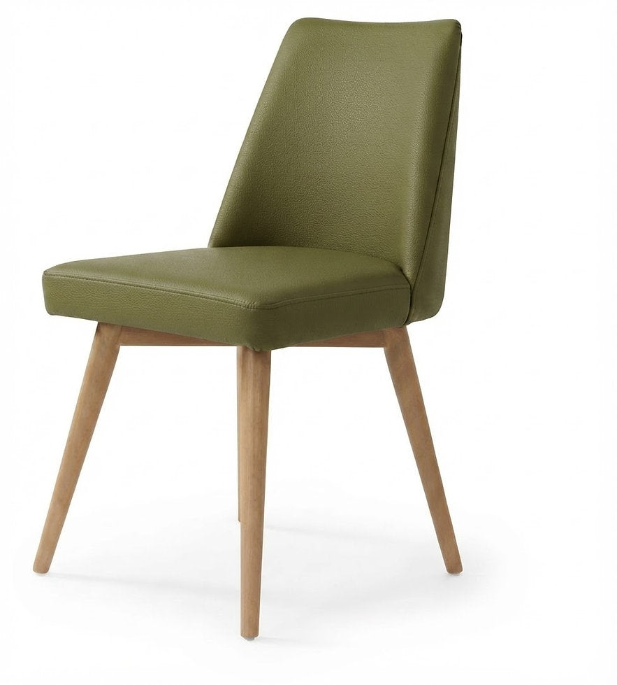 Chaise Lucca – Bois laqué & similicuir Arizona personnalisable