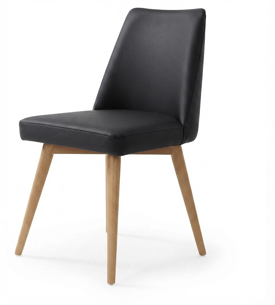 Chaise Lucca – Bois laqué & similicuir Arizona personnalisable
