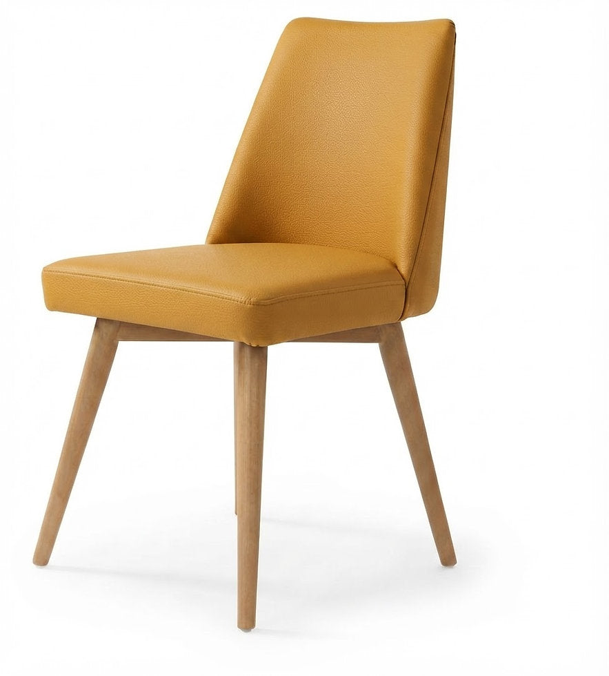 Chaise Lucca – Bois laqué & similicuir Arizona personnalisable