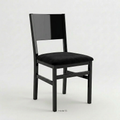 Chaise Parma – Bois laqué noir & velours Casino personnalisable