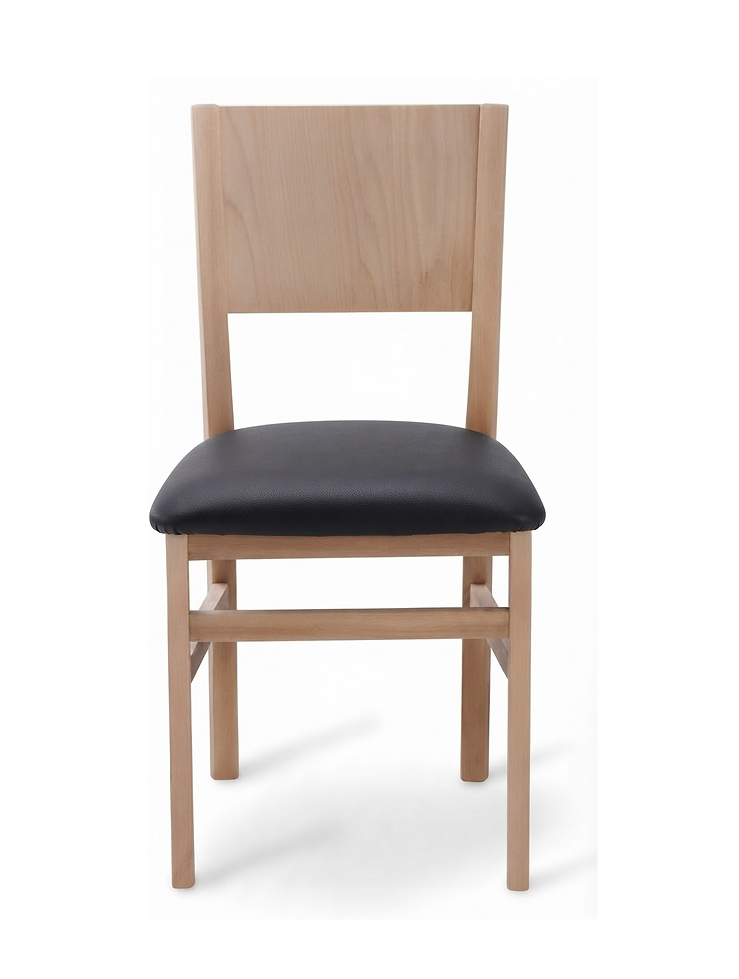 Chaise Ravenna – Hêtre naturel & similicuir Arizona personnalisable
