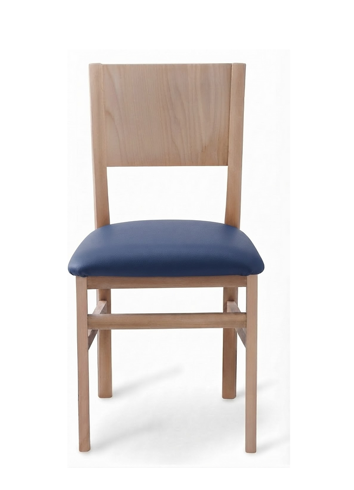 Chaise Ravenna – Hêtre naturel & similicuir Arizona personnalisable