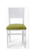Chaise Ravenna – Bois laqué blanc & similicuir Arizona personnalisable