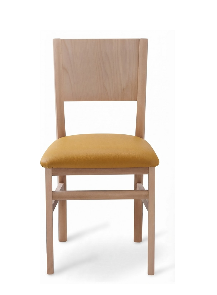Chaise Ravenna – Hêtre naturel & similicuir Arizona personnalisable