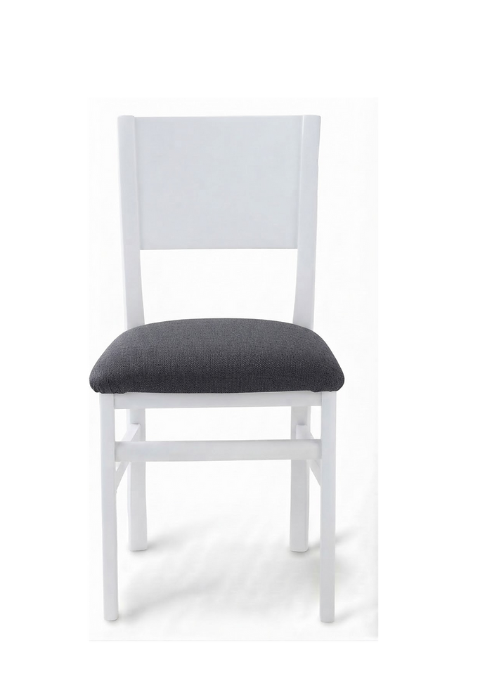 Chaise Ravenna – Pieds laqués blanc & tissu Gava personnalisable