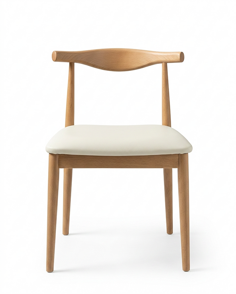 Chaise Siena – Hêtre naturel & similicuir technique personnalisable