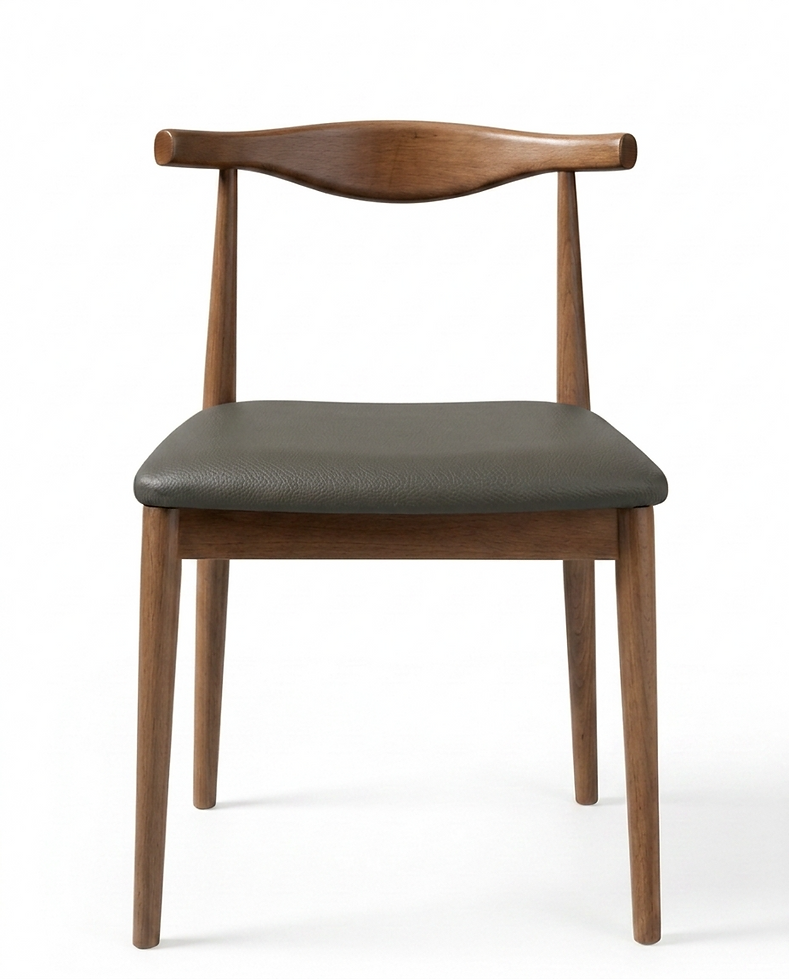 Chaise Siena – Hêtre teinté noyer & similicuir personnalisable