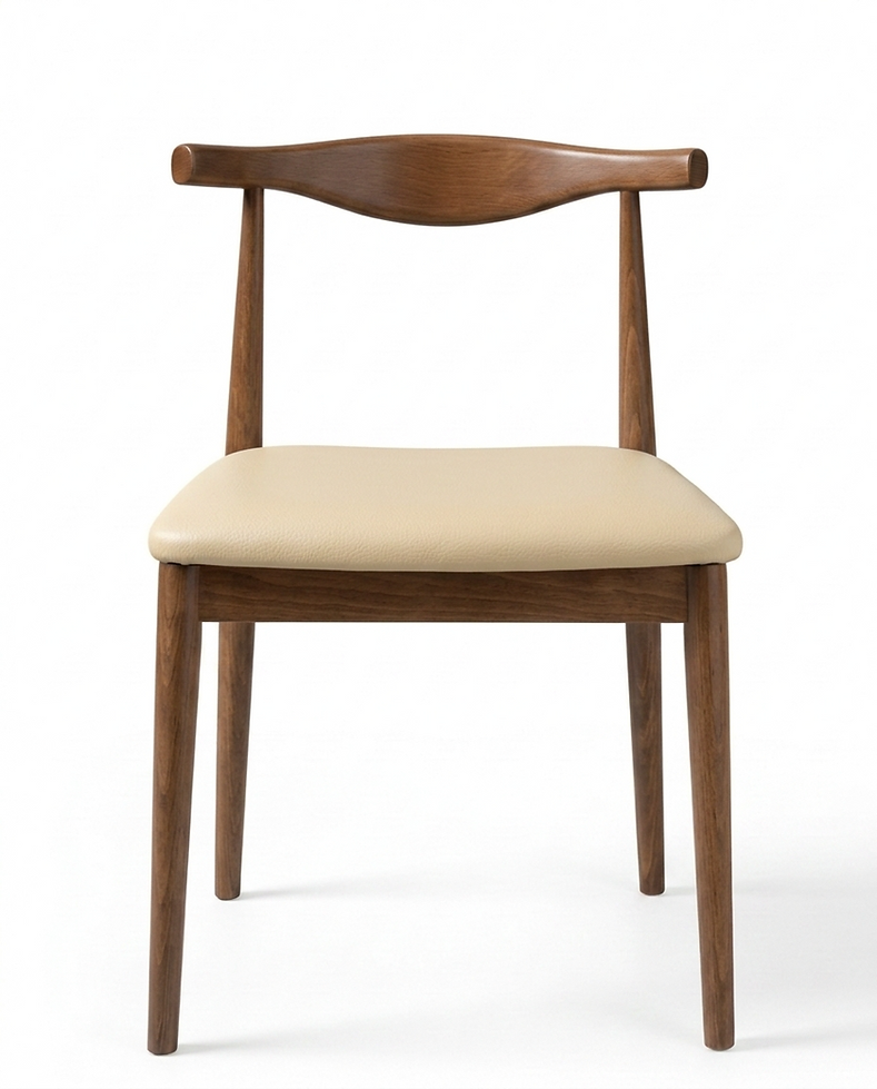 Chaise Siena – Hêtre teinté noyer & similicuir personnalisable