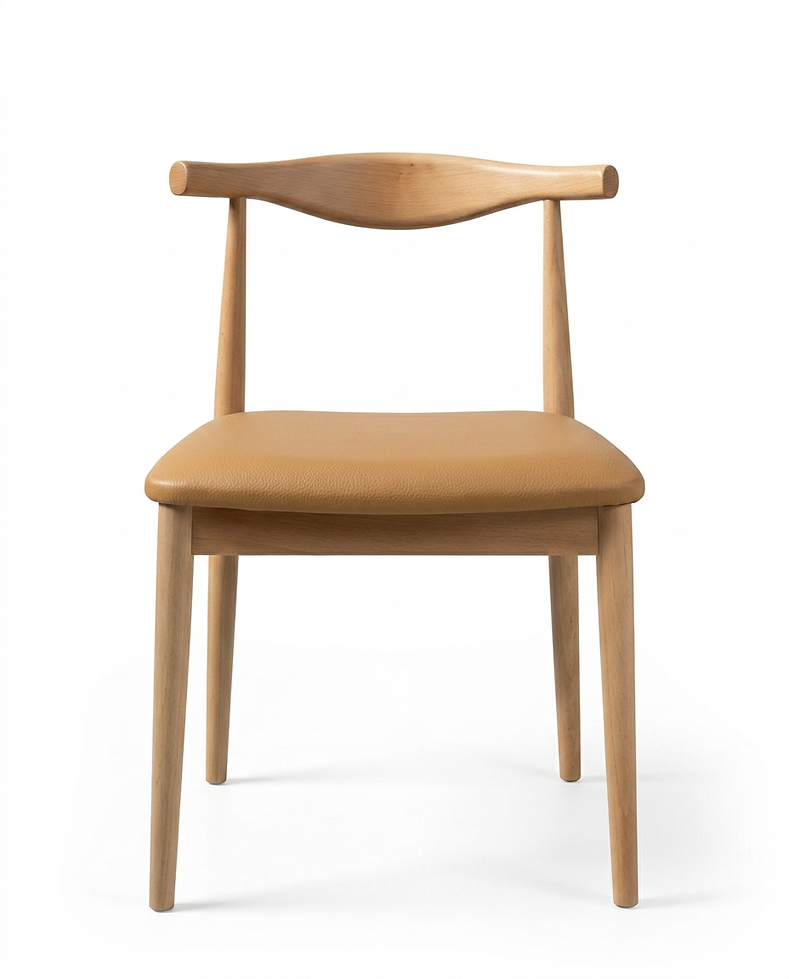 Chaise Siena – Hêtre naturel & similicuir technique personnalisable