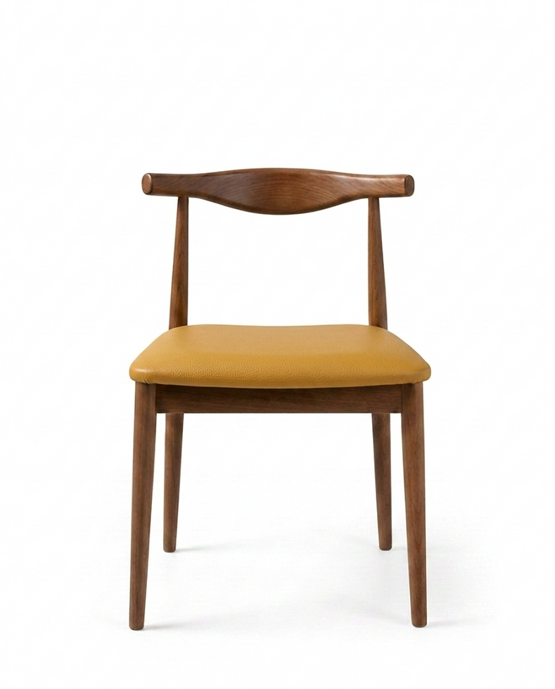 Chaise Siena – Hêtre teinté noyer & similicuir personnalisable