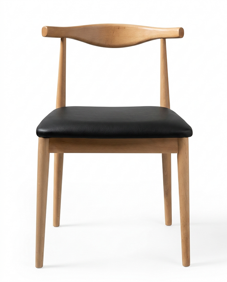 Chaise Siena – Hêtre naturel & similicuir technique personnalisable
