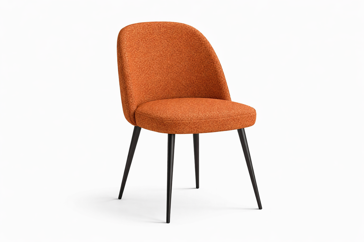 Chaise Bergamo – Pied acier noir & revêtement personnalisable