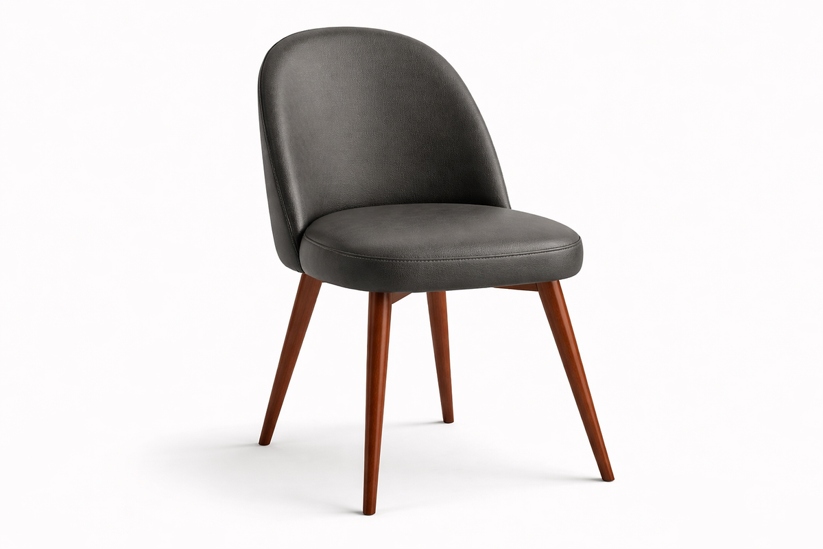 Chaise Bergamo – Hêtre teinté noyer & similicuir Arizona personnalisable