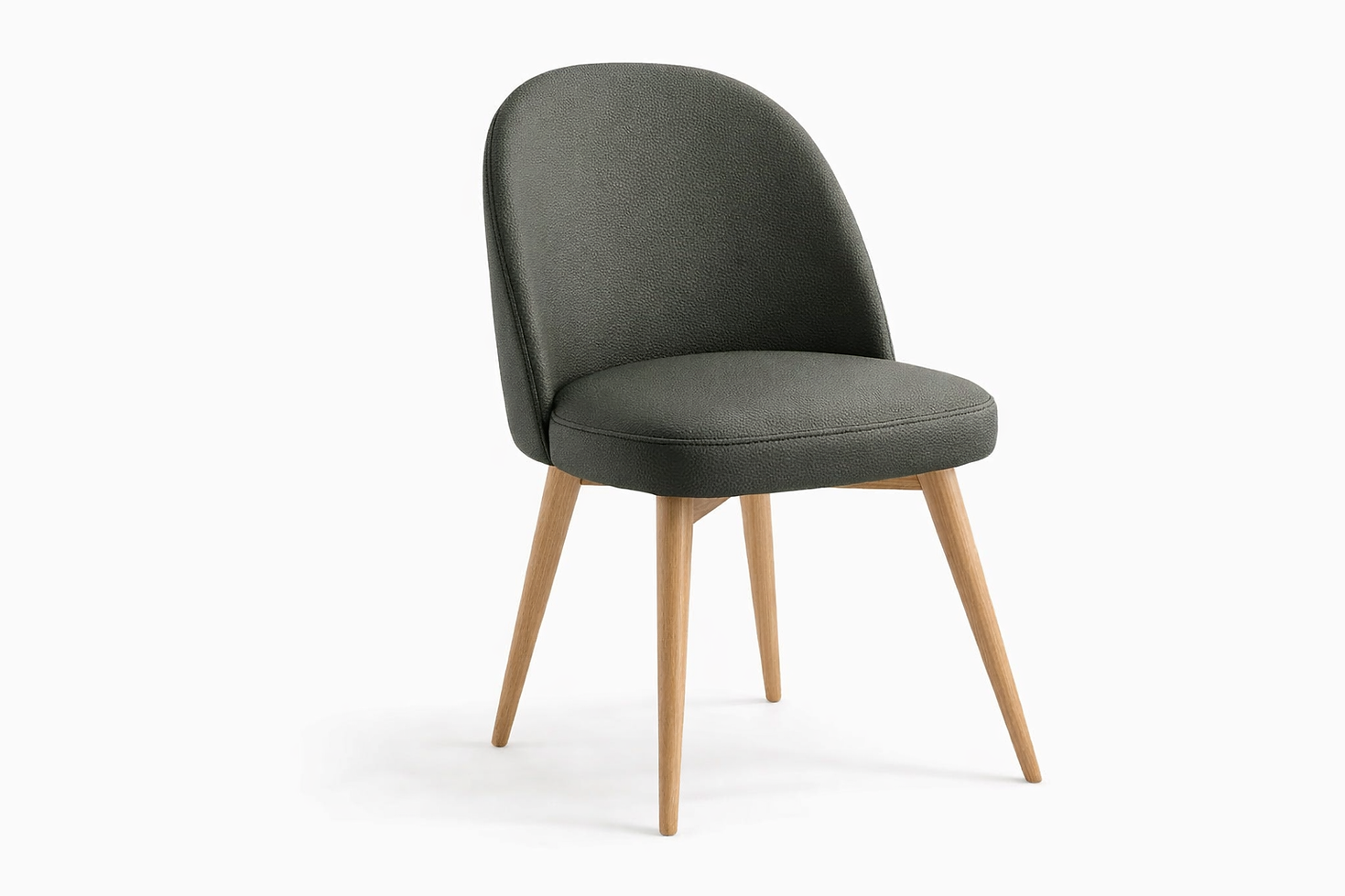 Chaise Bergamo – Hêtre naturel & similicuir Arizona personnalisable
