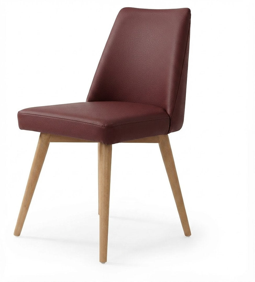 Chaise Lucca – Bois laqué & similicuir Arizona personnalisable