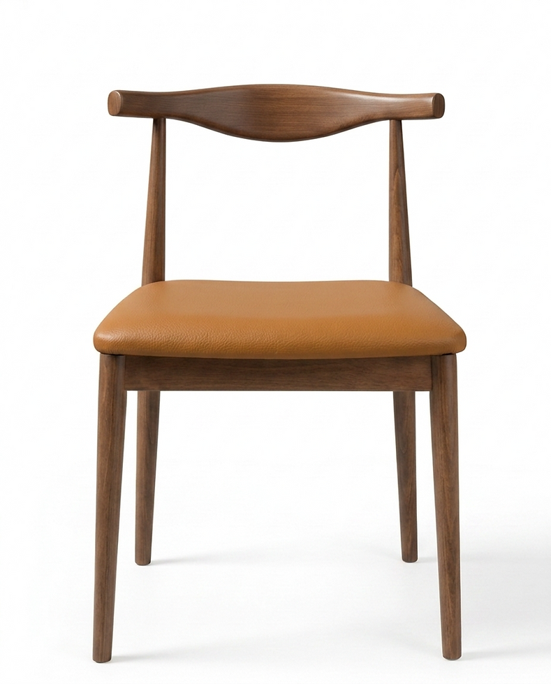 Chaise Siena – Hêtre teinté noyer & similicuir personnalisable