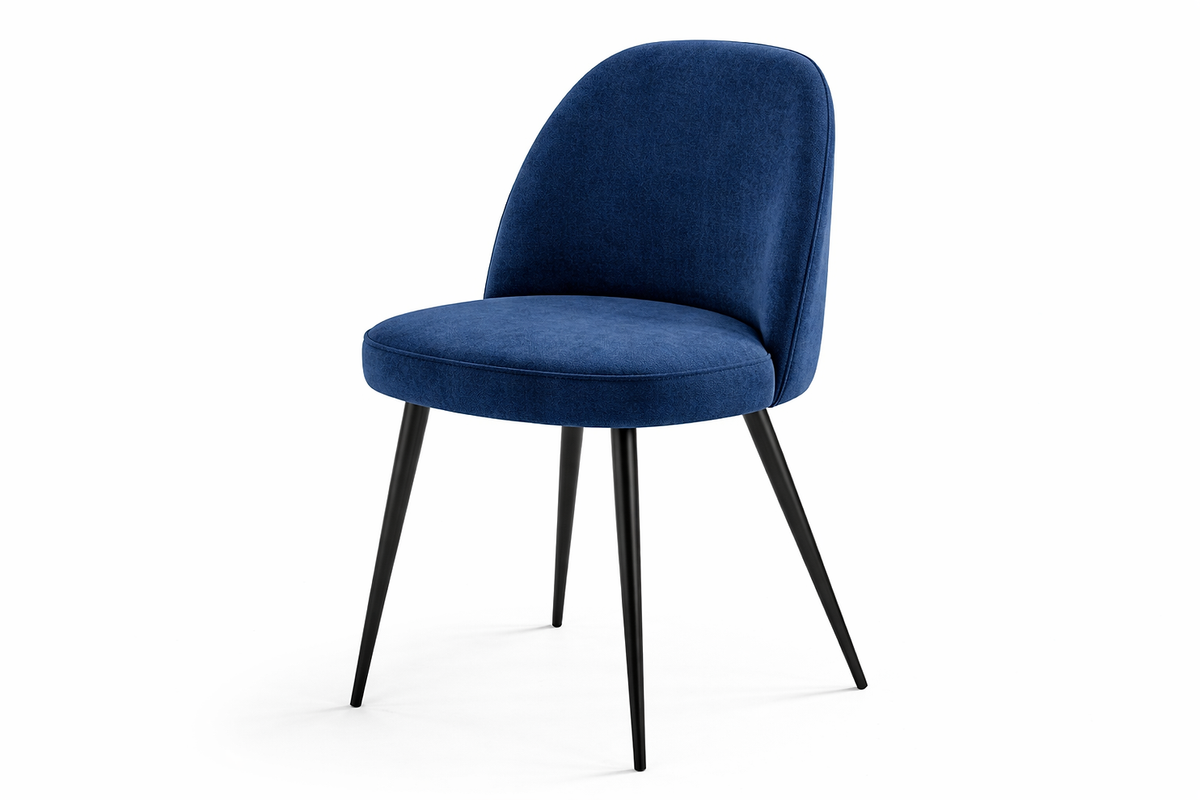 Chaise Bergamo – Acier noir & velours personnalisable