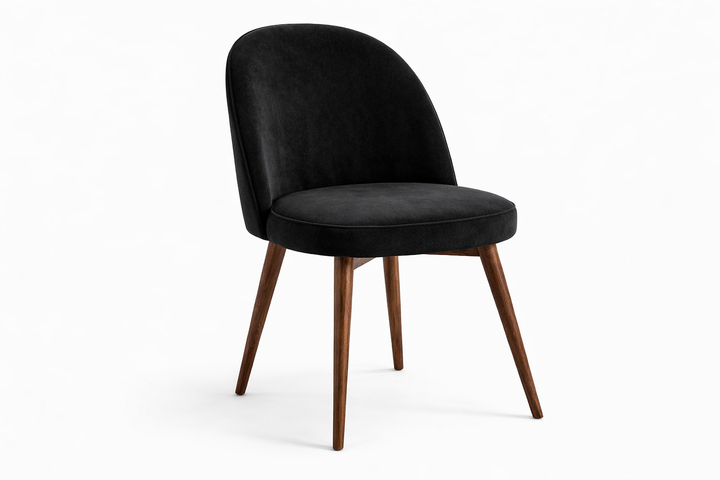 Chaise Bergamo personnalisable – Hêtre teinté noyer & velours