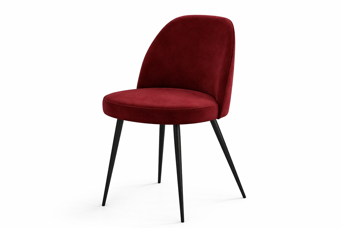 Chaise Bergamo – Acier noir & velours personnalisable