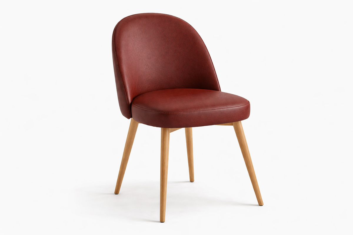 Chaise Bergamo – Hêtre naturel & similicuir Arizona personnalisable