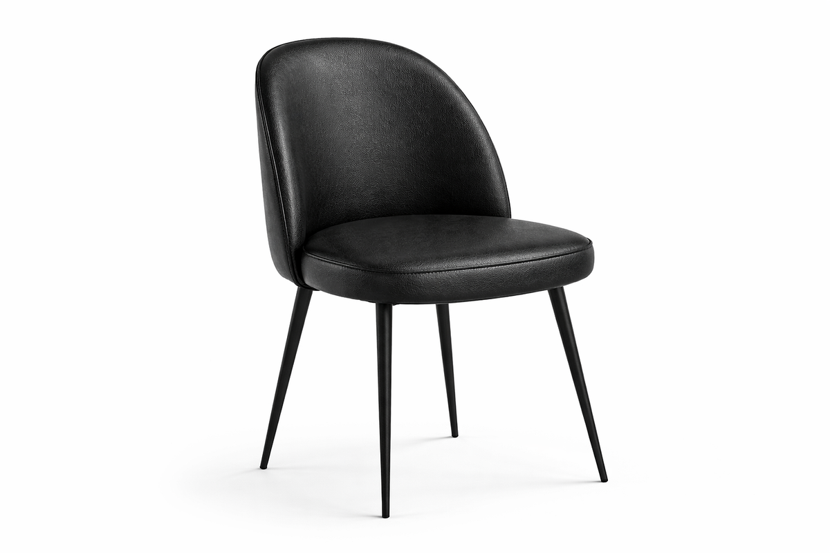 Chaise Bergamo – Acier noir & similicuir Arizona personnalisable