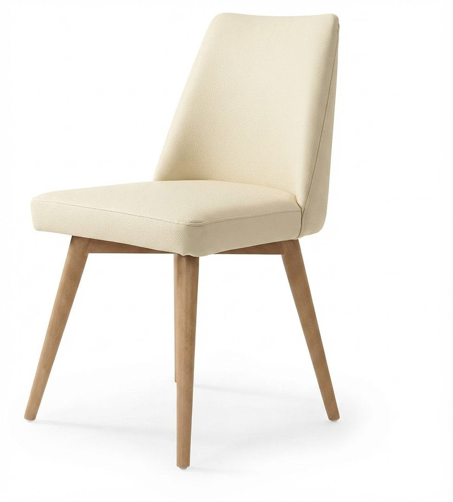 Chaise Lucca – Bois laqué & similicuir Arizona personnalisable