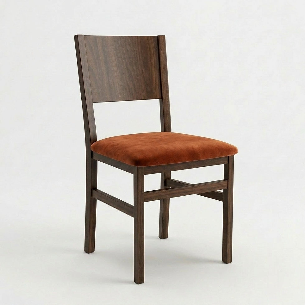 Chaise Parma – Hêtre teinté noyer & velours Casino personnalisable