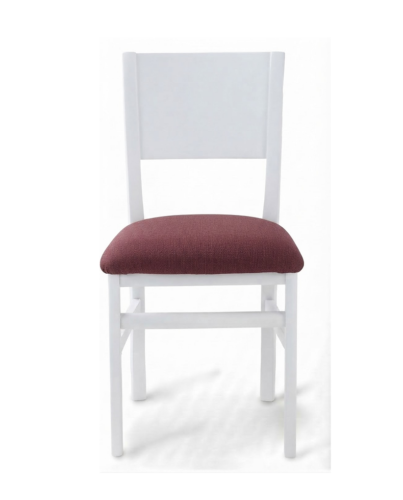 Chaise Ravenna – Pieds laqués blanc & tissu Gava personnalisable