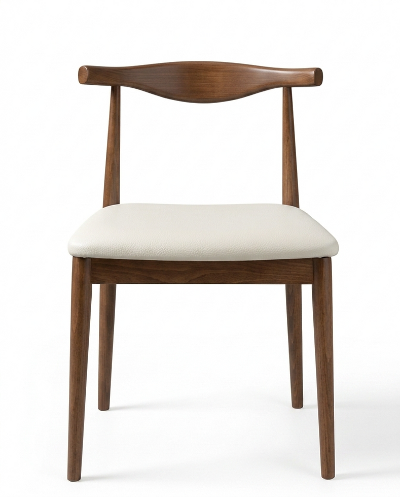 Chaise Siena – Hêtre teinté noyer & similicuir personnalisable