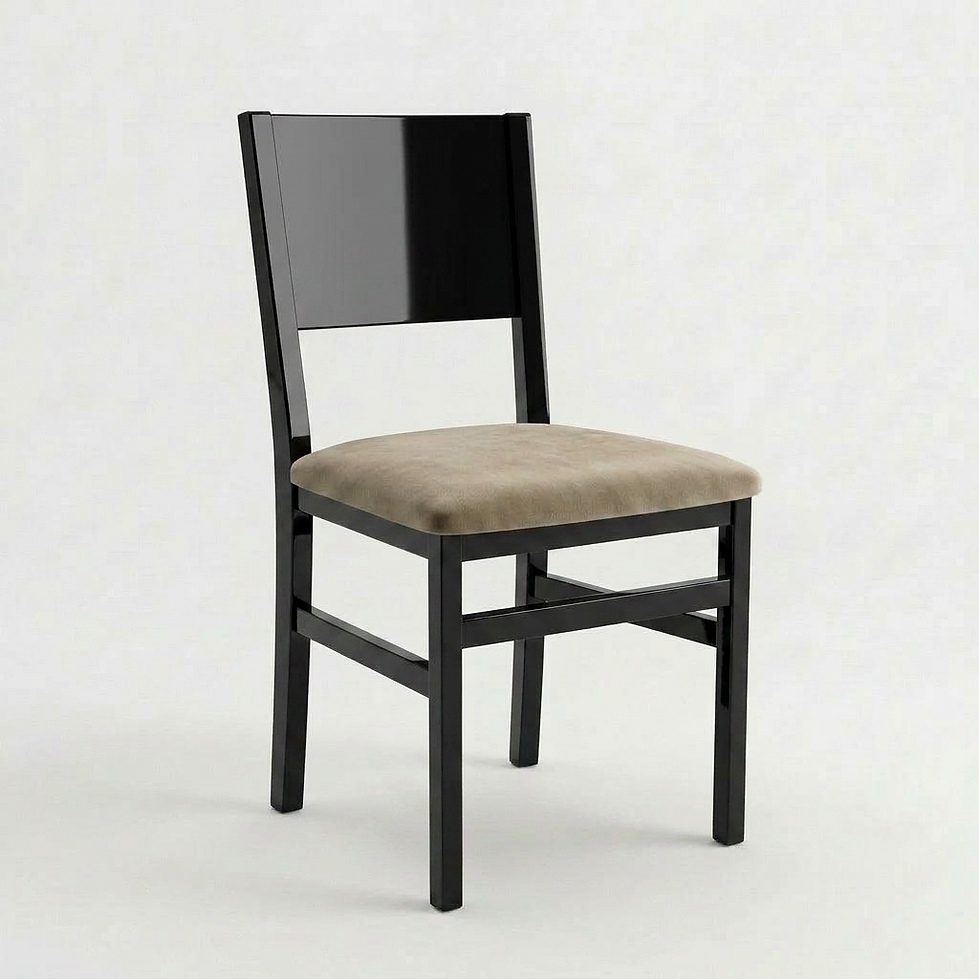 Chaise Parma – Bois laqué noir & velours Casino personnalisable