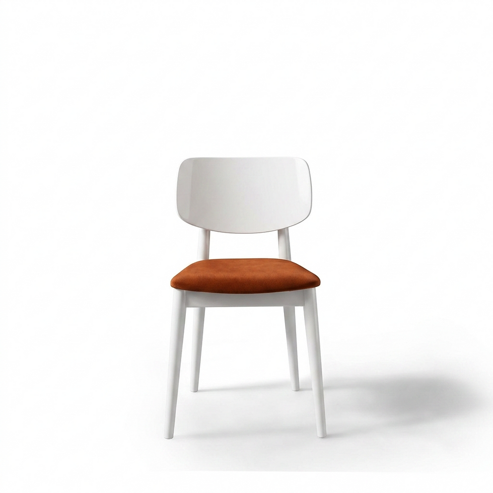 Chaise Verona – Hêtre blanc laqué & velours personnalisable