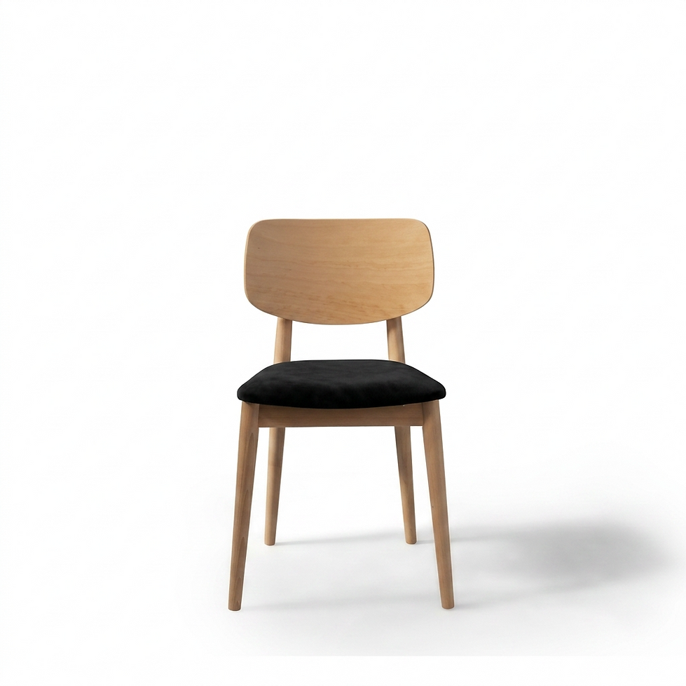 Chaise Verona – Hêtre naturel & velours personnalisable