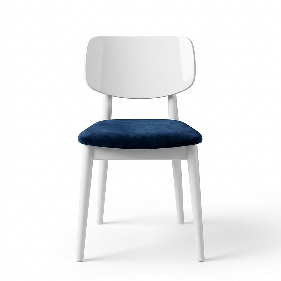 Chaise Verona – Hêtre blanc laqué & velours personnalisable