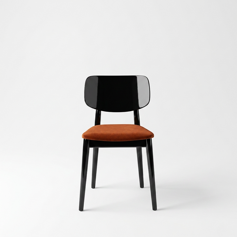 Chaise Verona – Hêtre noir laqué & velours personnalisable
