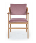 Fauteuil Firenze – Hêtre naturel & velours Casino personnalisable