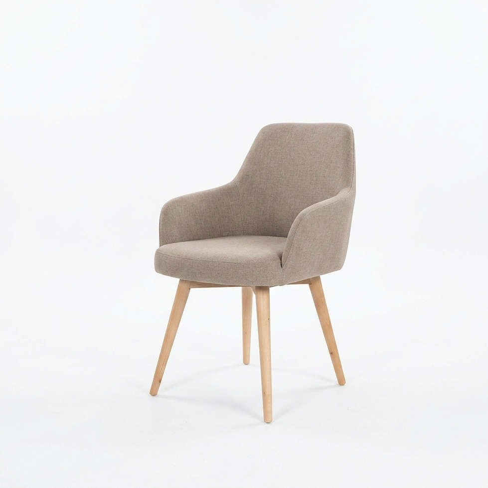 Fauteuil Roma – Hêtre naturel & velours Casino personnalisable