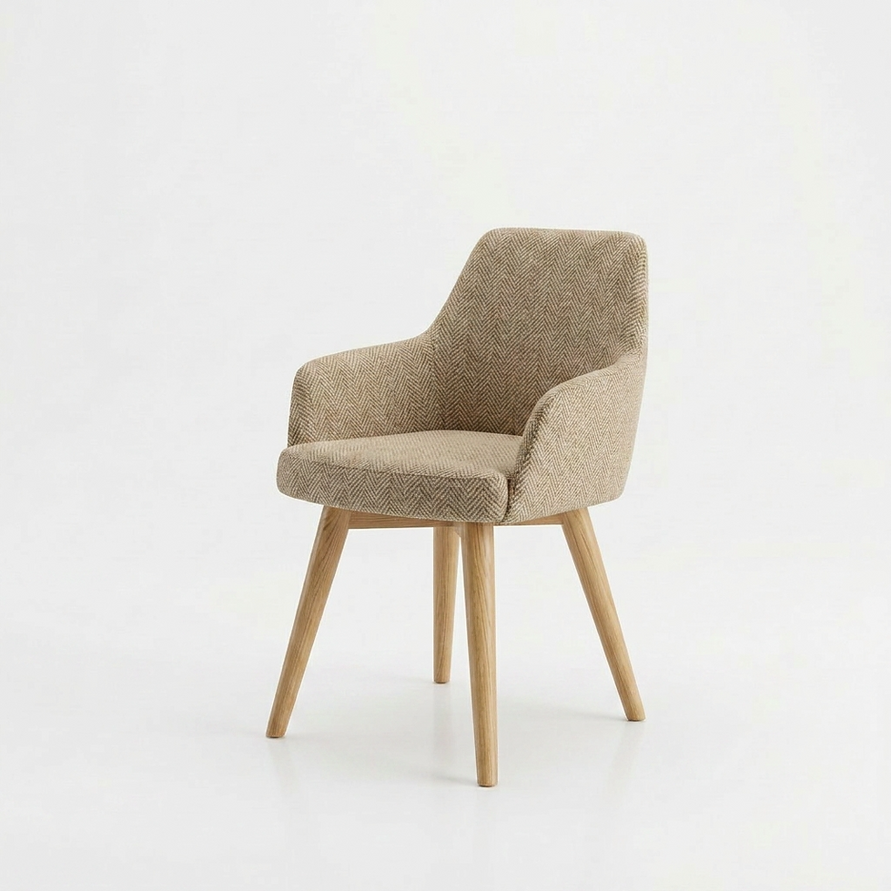 Fauteuil Roma – Hêtre naturel & tissu personnalisable