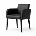 Fauteuil Como – Hêtre teinté noir & similicuir personnalisable